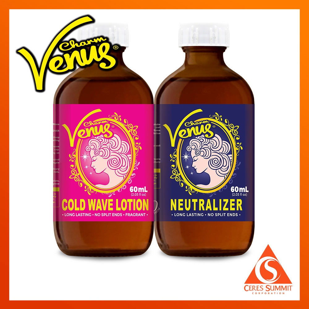 Venus Charm Perming Set (Cold Wave Lotion & Neutralizer) 60 mL and 120