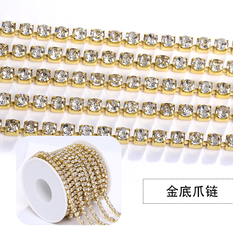 Ss6 Ss16 Cup Chain Crystal Rhinestone For Diy Handmade Ornament Clothing Garment Accessories 5304