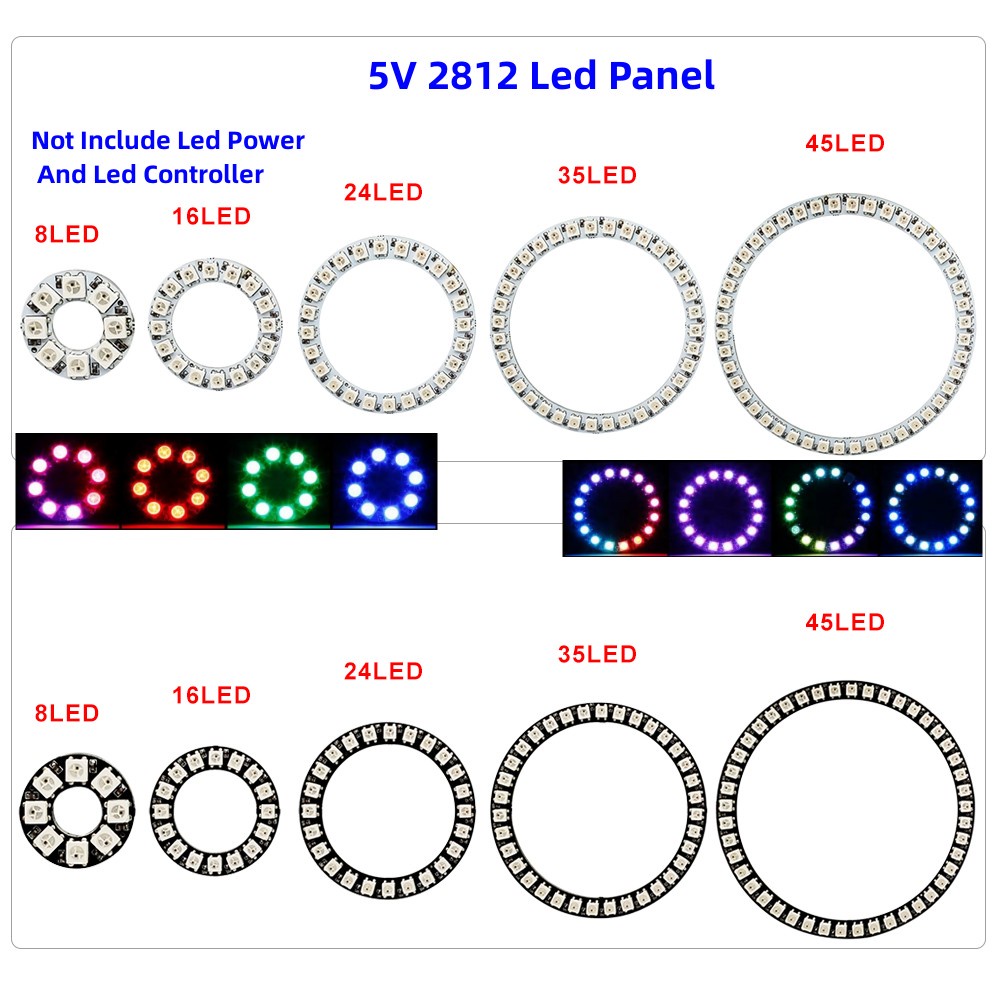 DC5V WS2812B Led Digital Panel Matrix Flexible Screen 5050 RGB WS2812 ...