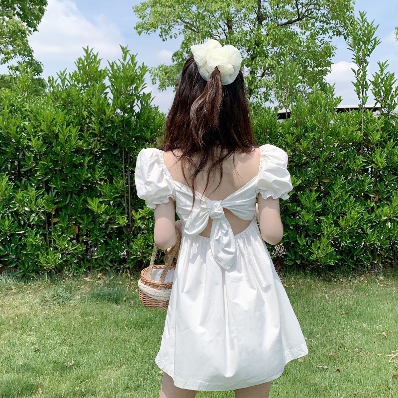 Cross Backless Tied Dress Long Dress