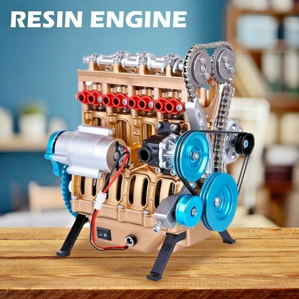 Mini Engine DIY Car Assembly Kit Home Decoration Resin Model Toy Crafts ...
