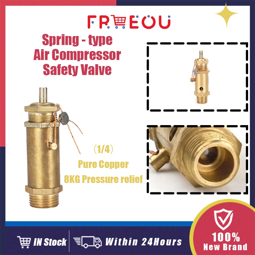 1/4" Safety Release Valve NPT Air Compressor Safety Valve Pressure Relief Valve for Steam