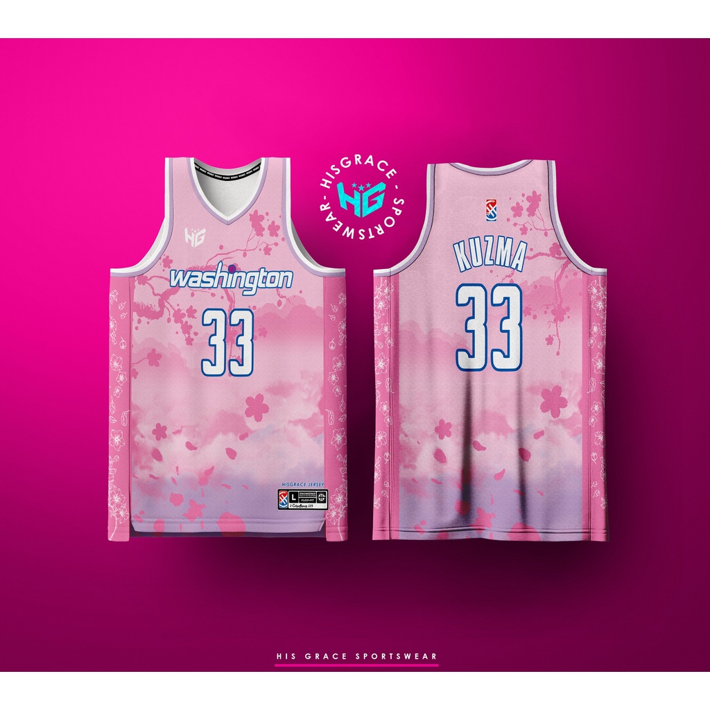 52 HG CONCEPT BLOOM WASHINGTON BASKETBALL JERSEY Full Sublimation customized name and number