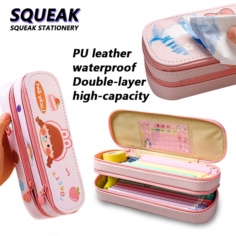 Layer Pencil Box Korean Style High School Large Capacity Zipper