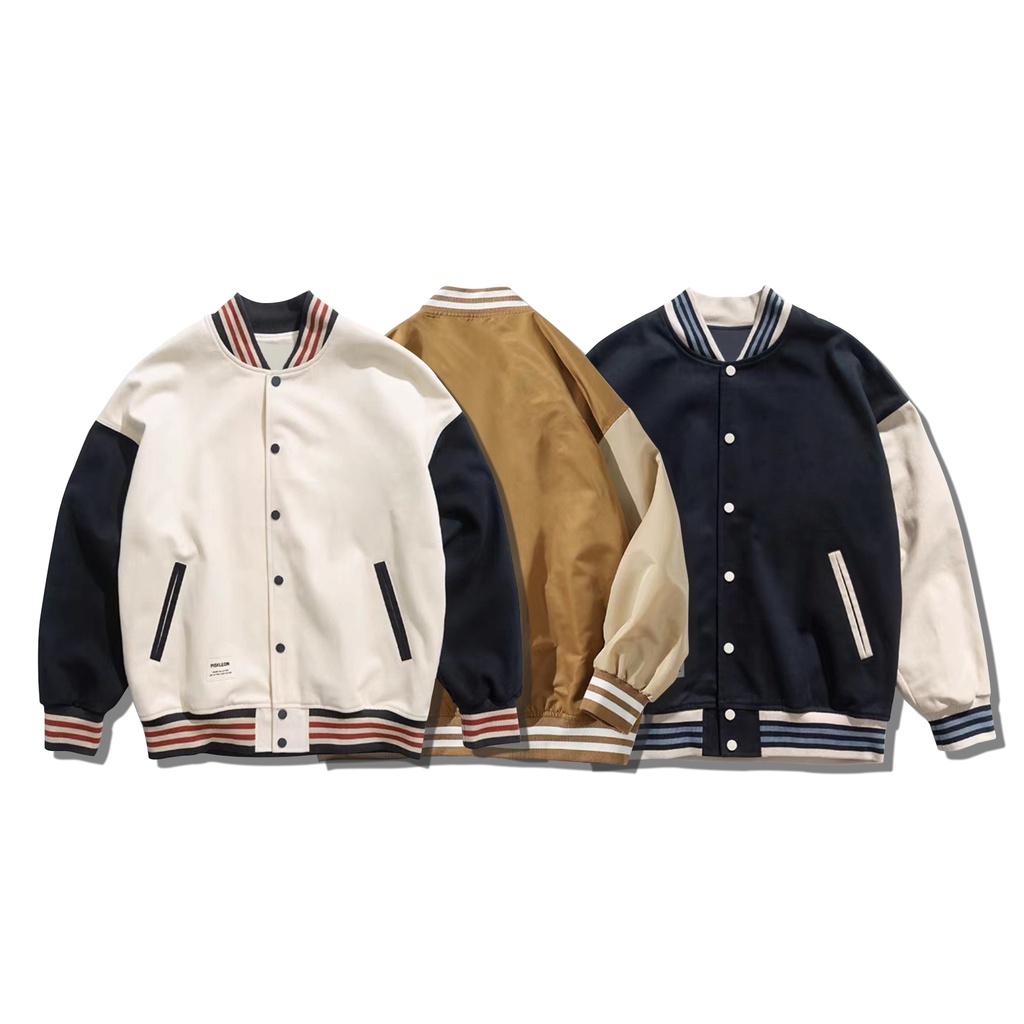 Lucky T1070 Varsity Bomber Baseball Jacket Bone Korean Jersey