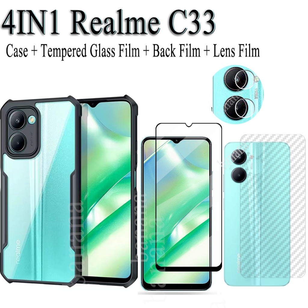 4in1-shock-proof-case-for-realme-c33-tempered-glass-film-and-skin