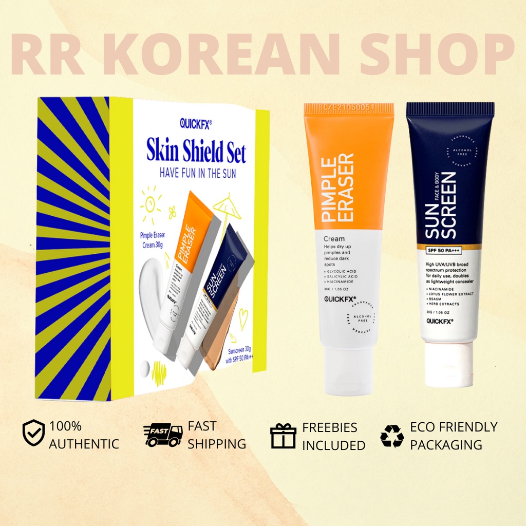 QUICKFX Skin Shield Set (Pimple Eraser 30g + Sunscreen 30g) | Shopee ...