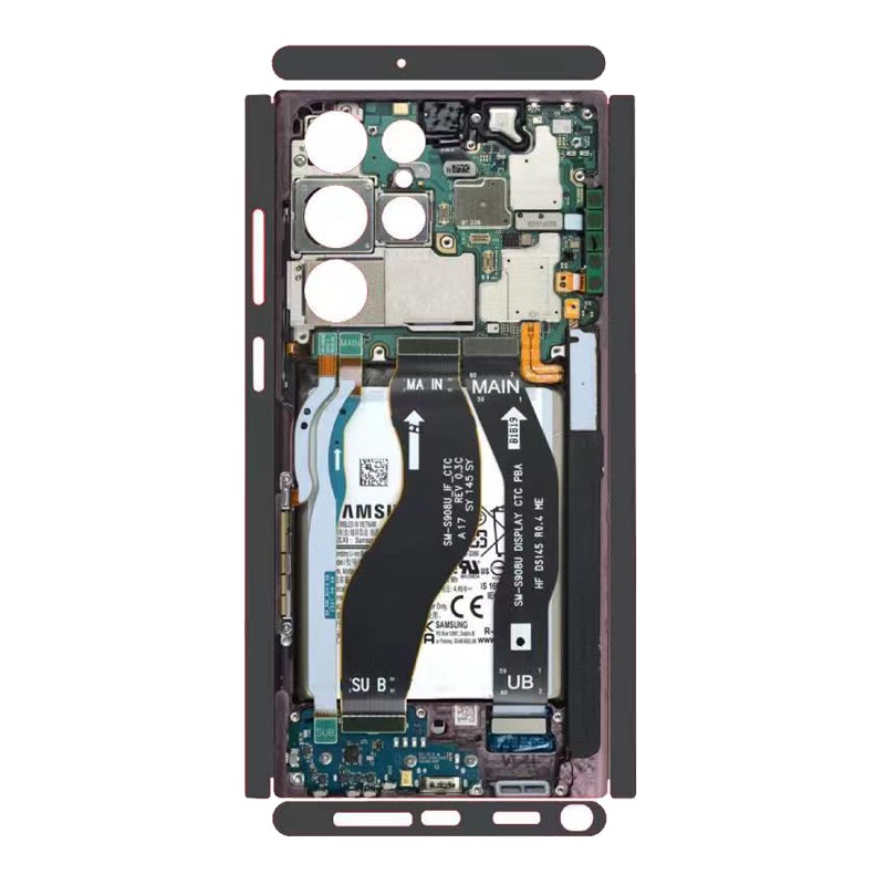 Tear Down Skin For Samsung Galaxy S23 S22 Ultra Back Screen Protector Cover Circuit Camouflage