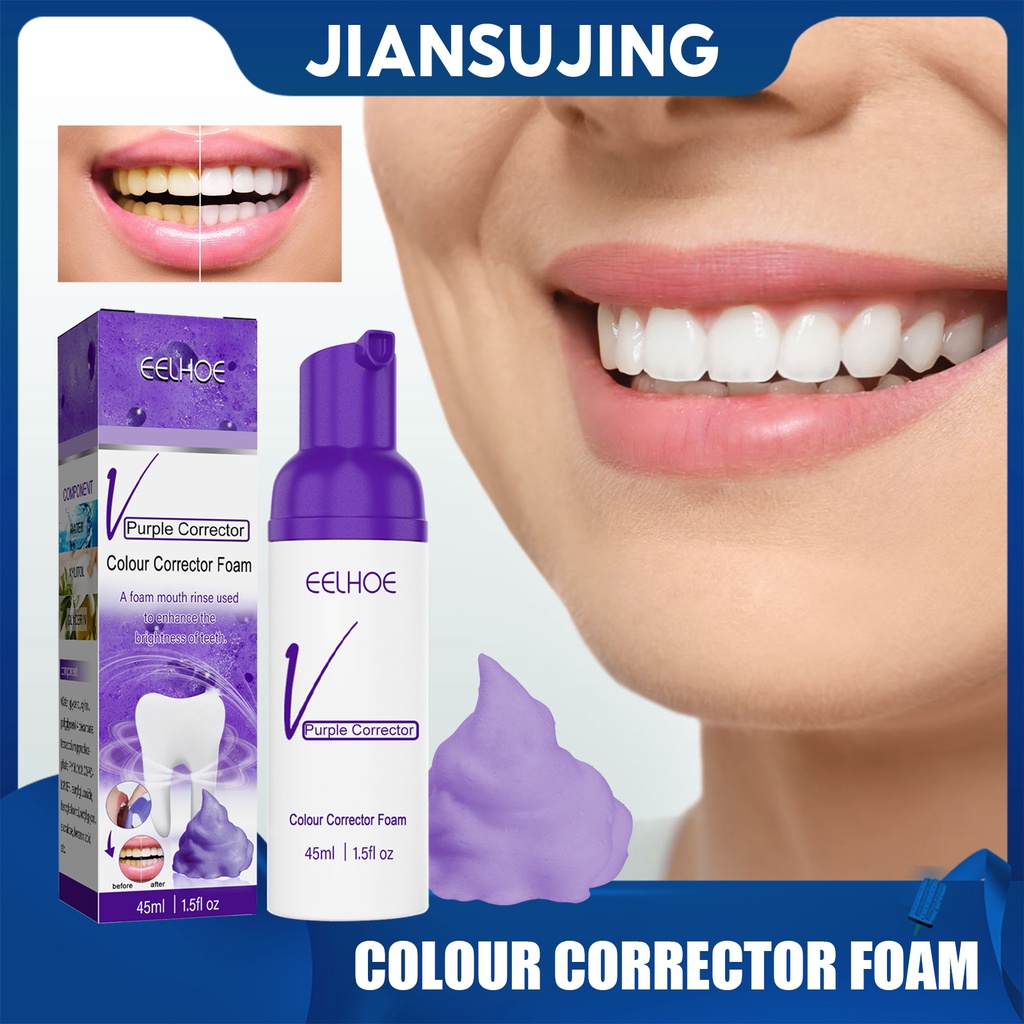 EELHOE V34 Purple Colour Whitening mousse Toothpaste Teeth Whitening