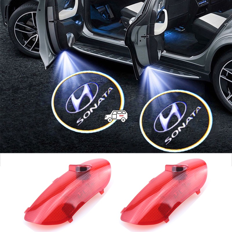 2PCS LED Car Door Logo Light for Hyundai Sonata 8 Courtesy Laser