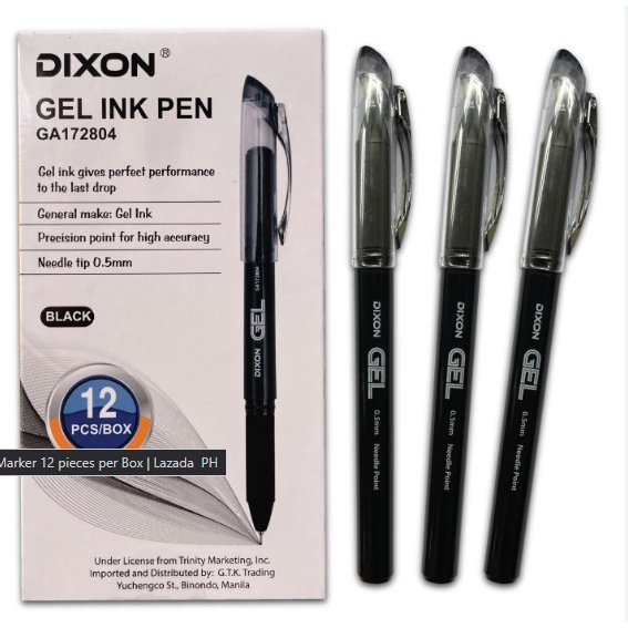Dixon Ink Gel Pen (0.5 mm) (12pcs./box) Shopee Philippines