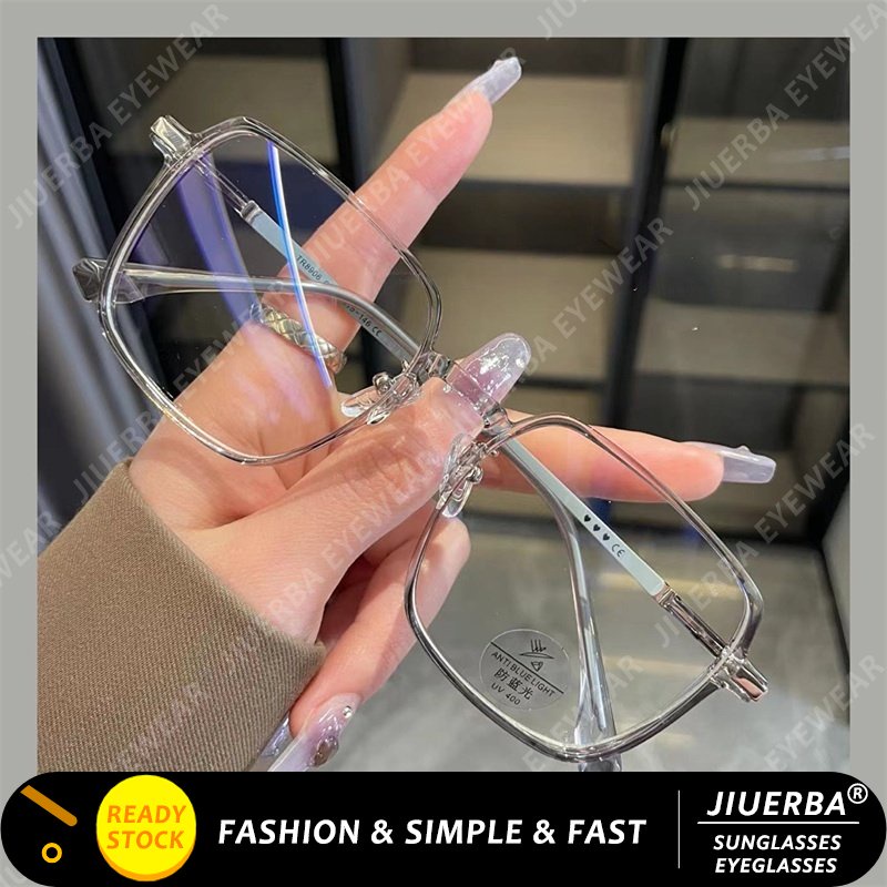 Jiuerba Korean Fashion Oversized Square Frame Anti Blue Light