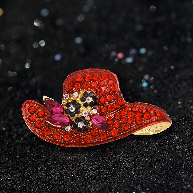 Fashion Hat Brooch Creative Cute Corsage Elegant Cardigan Coat Pin ...