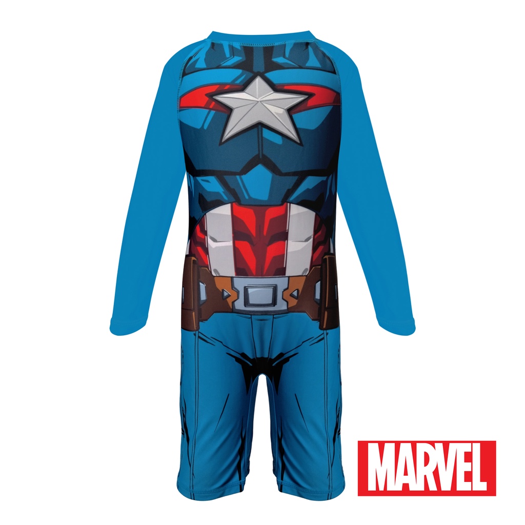 Marvel Captain America Long-sleeved Bodysuit with Back Zipper Boys Kids ...