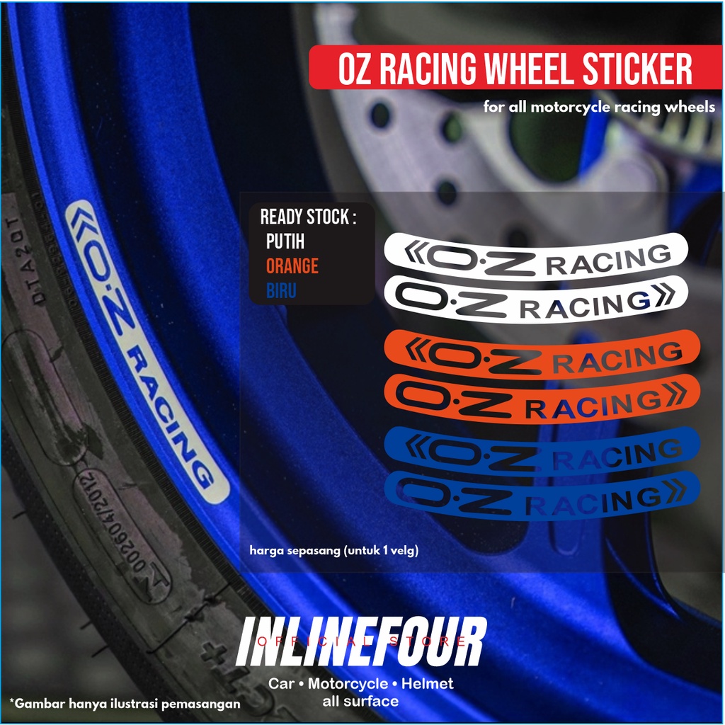 OZ Racing Rim Cutting Stickers, Cheapest Pair of Motorcycle Rim Cutting ...