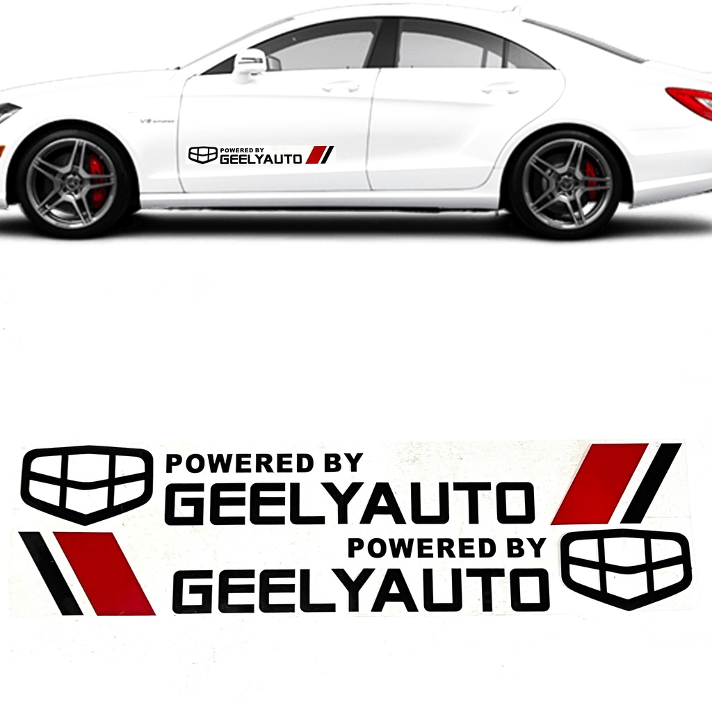 GEELY AUTO 2pcs Car logo Universal Styling Door Side Sticker Long ...