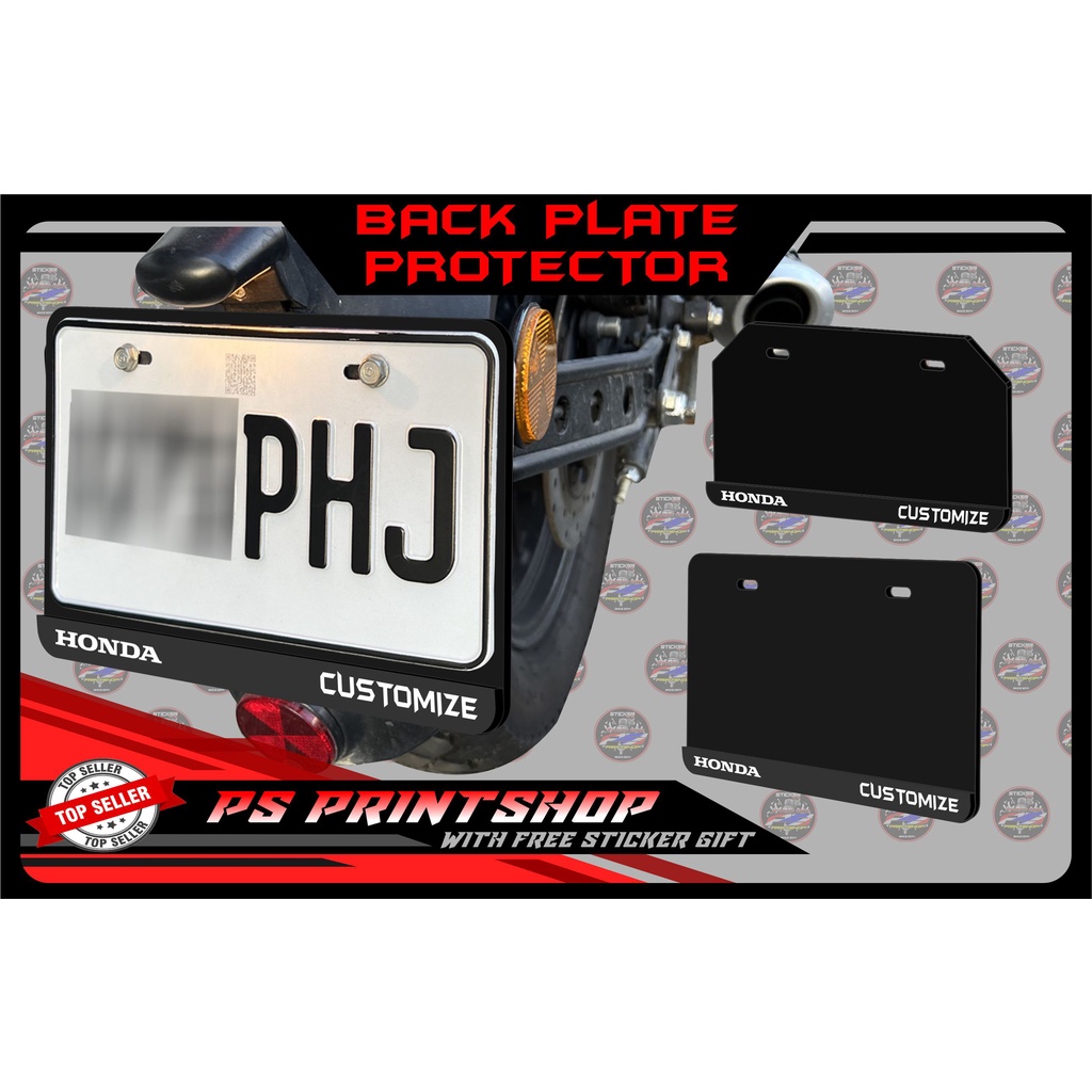 Customized Plate Number Back Protector Laser cut acrylic (fit for new