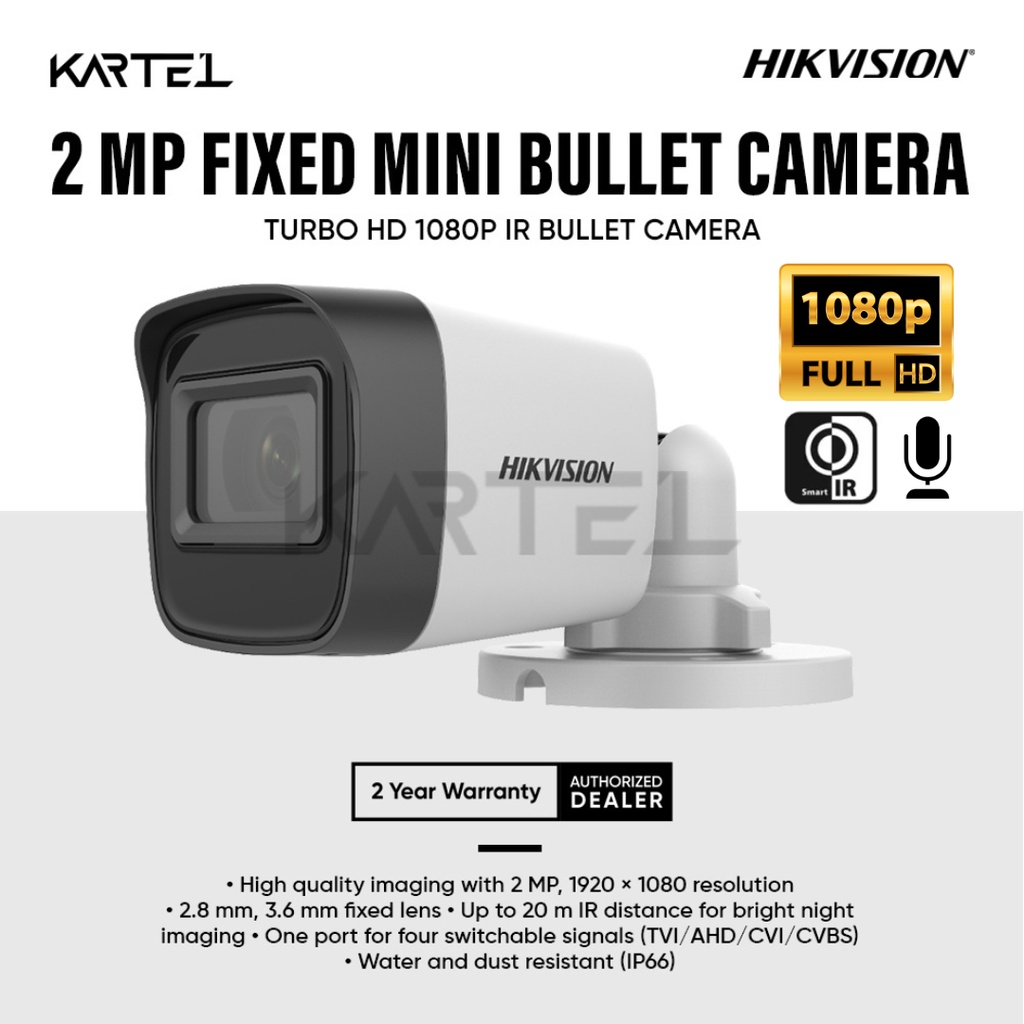 HIKVISION TURBO HD 2MP/1080P Bullet Camera DS2CE16D0TEXIPF / DS