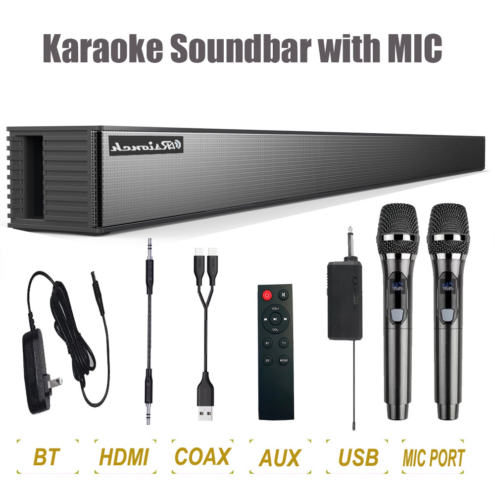 TV Soundbar Karaoke Home Theater Wireless Bluetooth Speaker with Mic