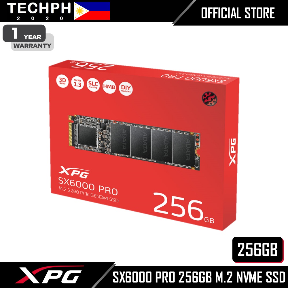 XPG SX6000 Pro PCIe Gen3x4 M.2 2280 NVME SSD ASX6000PNP-256GT-C ...