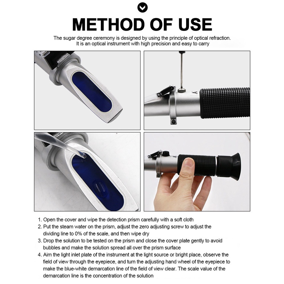 Handheld Sugar Refractometer 0-32% /0-80% Brix Refractometer ...