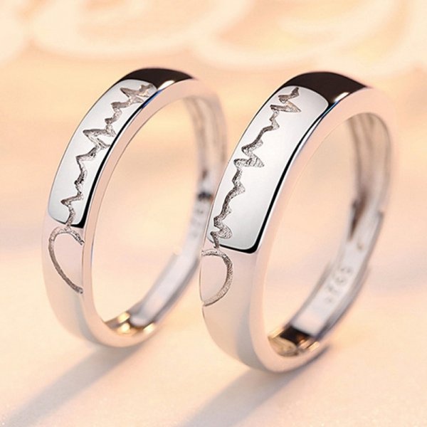 2PCS Couples Rings 925 Silver Zircon Promise Wedding Ring Engagement Rings Women | AE