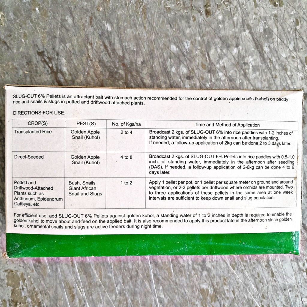 SLUG-OUT 6% PELLET METALDEHYDE MOLLUSCICIDE (1 KILO) by RAMGO | Shopee ...