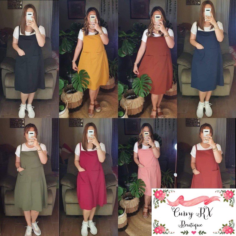 Plus Size Jumper Dress with Front Pockets (Inner Included) | Shopee ...