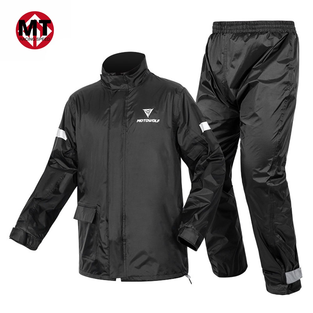 MT Motorcycle Rain Coat with Pants Waterproof Outdoor Raincoat Cycling Suit Cape Motowolf