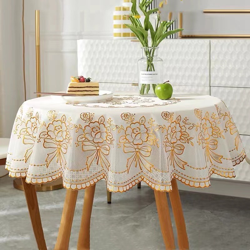 Round Table Cloth 4 seater Coffee Shop Round Waterproof Table Cover ...