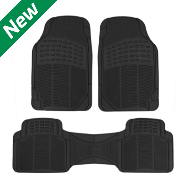 New 3Pcs. Customized Rubber Car Mat Universal Floor Guard Fits Assorted