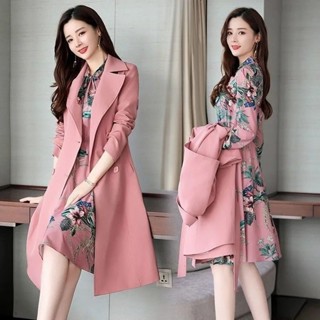 Autumn New Korean Fashion OL Women's Wear Mid-long Suit Jacket +