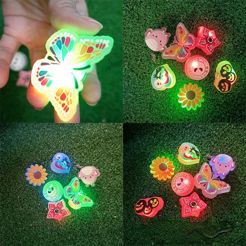 Cute Bad Bunny LED Jibbitz Glow In The Dark Daisy Flower Jibits Croc