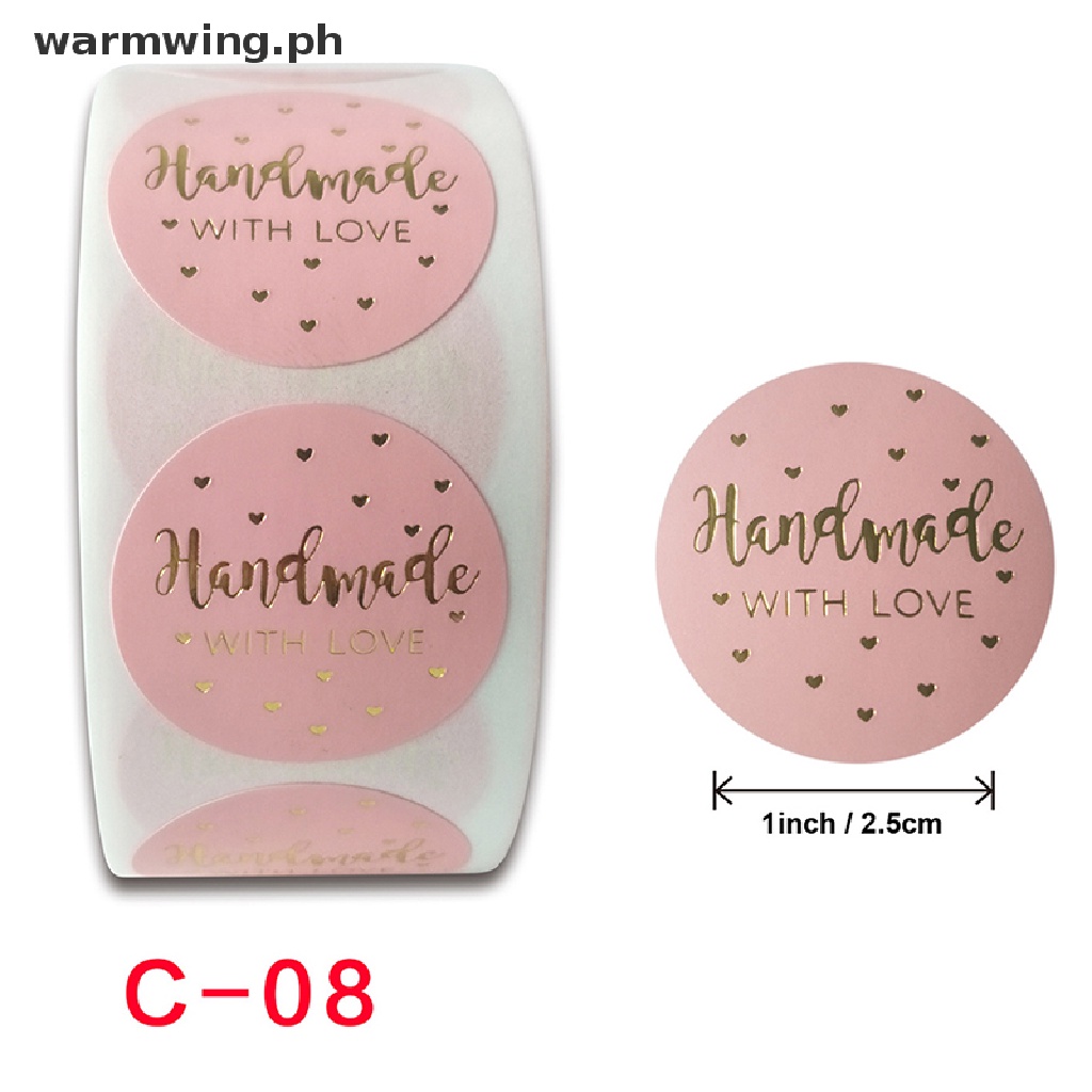 Warmwing 500pcs Pink Thank You For Your Order Sticker Kraft Labels ...