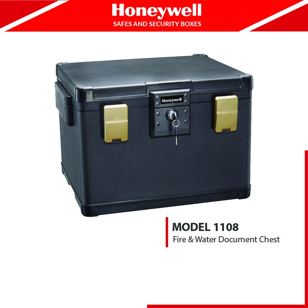 Honeywell 1108C Black Wheel Cart Fire Chest Safe