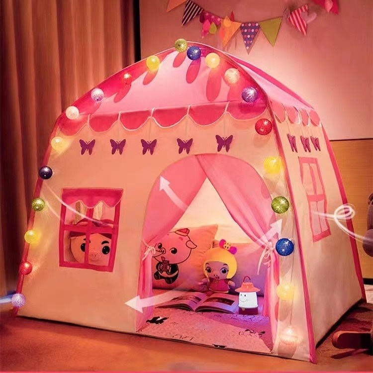 HMOfficial Children Playhouse Teepee Tent Foldable Tent Large Play Kids