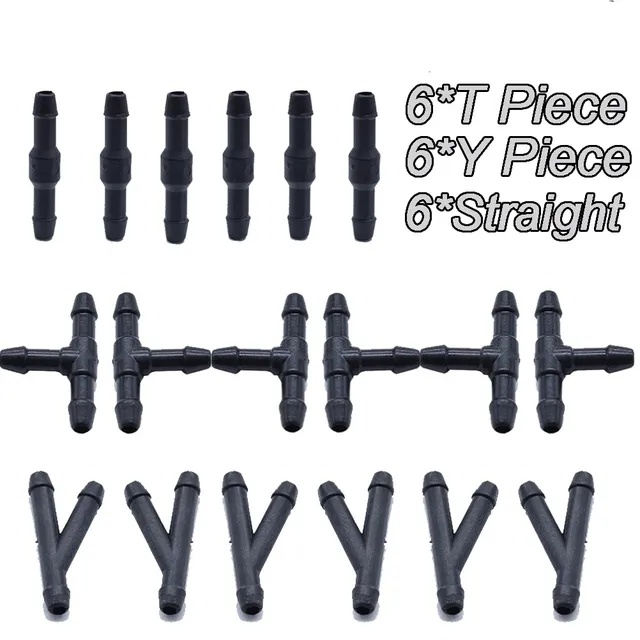 18pcs Car Wiper Spray Pipes Joints/T Y I Type Windshield Washer Pipe Nozzle Hose Joint Shopee