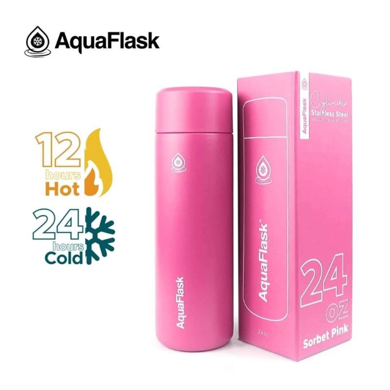 AQUAFLASK CYLINDER EDITION ( 24oz ) ( SORBET PINK ) | Shopee Philippines