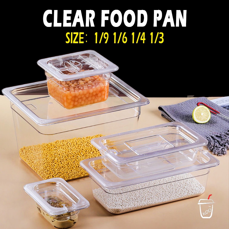 Food Pan Milktea Pearl Container Sinker Canister and Lid Acrylic Clear ...