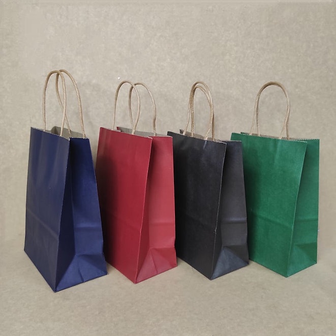 12pcs Colored Matte Paper Bags Shopee Philippines