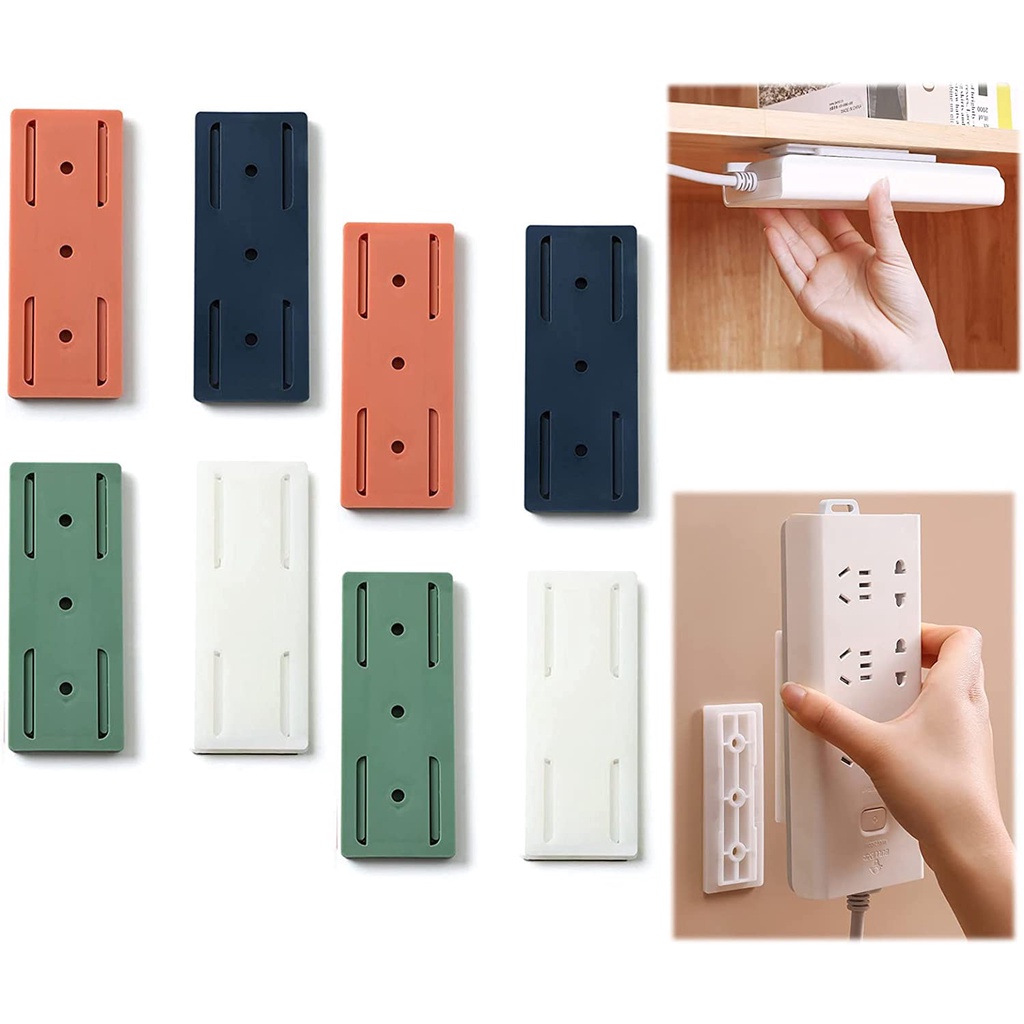Selfadhesive power strip holders, power outlet mounting bracket, surge