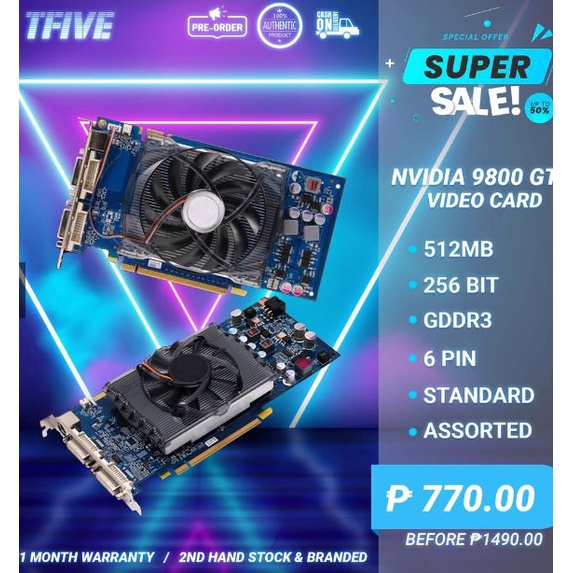 Nvidia 9800 hot sale gt 512mb