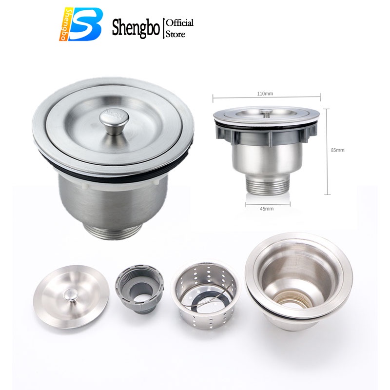 STAINLESS BASKET STRAINER TAIL PIECE Waste Strainer Steel Sink Drain ...