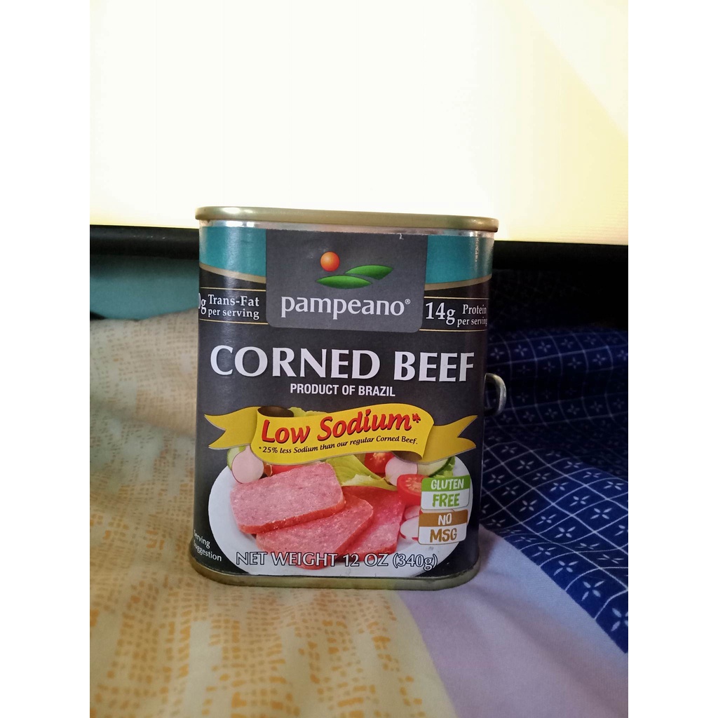 PAMPEANO CORNED BEEF Low Sodium 340g Shopee Philippines