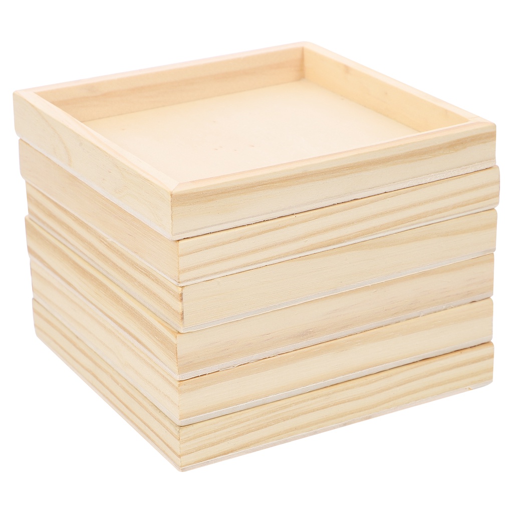 [READY STOCK] 6 PCS Wood Serving Tray Unfinished Wooden Nested Trays ...