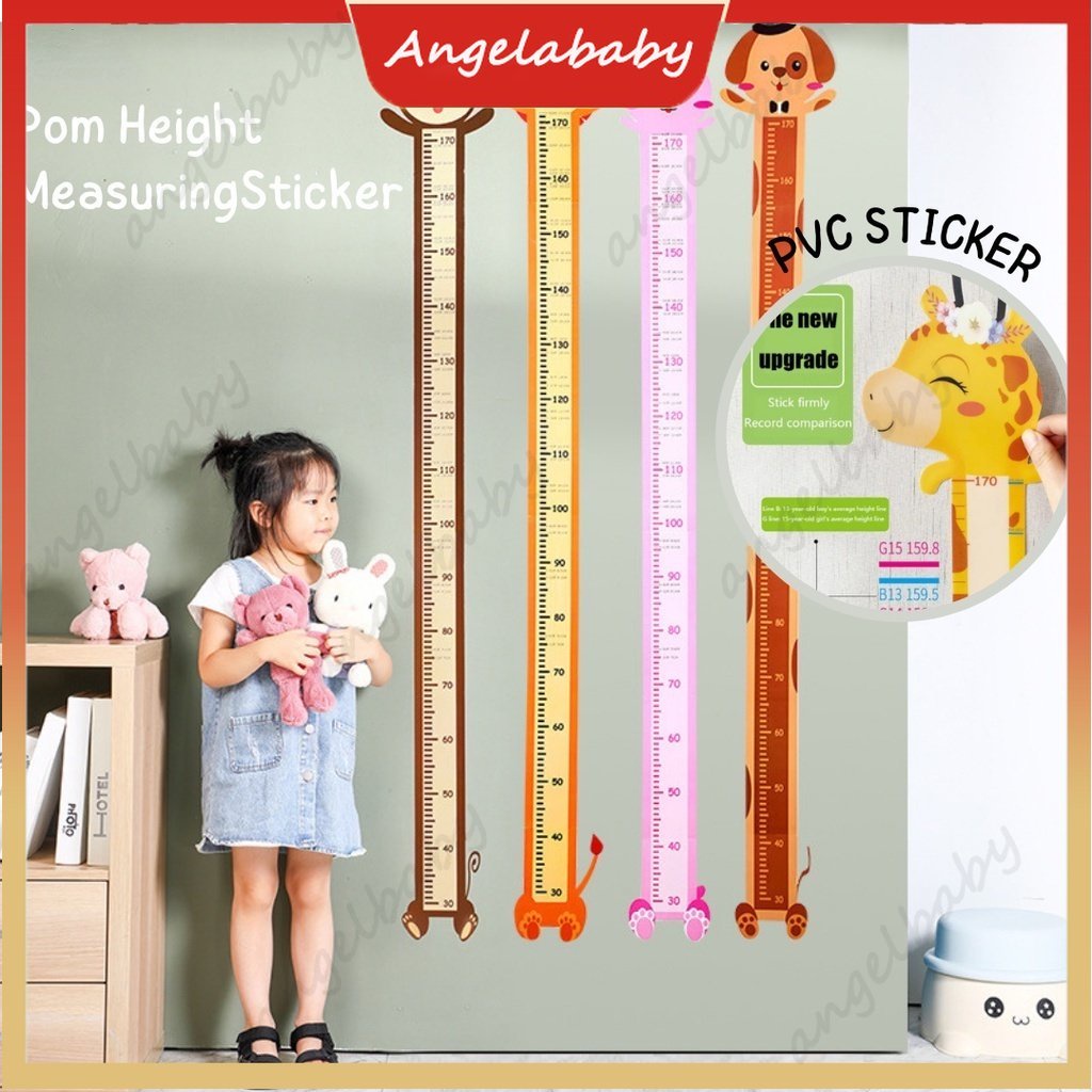 Cartoon Height Measure Wall Sticker for Kids Rooms Growth Chart Nursery