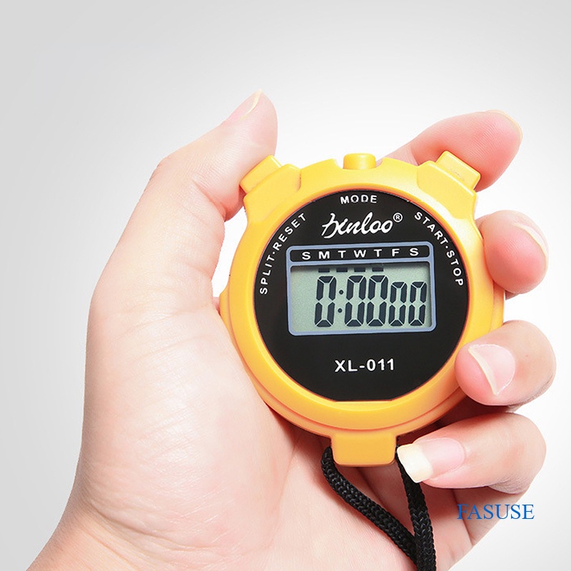 FASUSE Waterproof Digital Stop Watch Come With String LCD Stopwatch