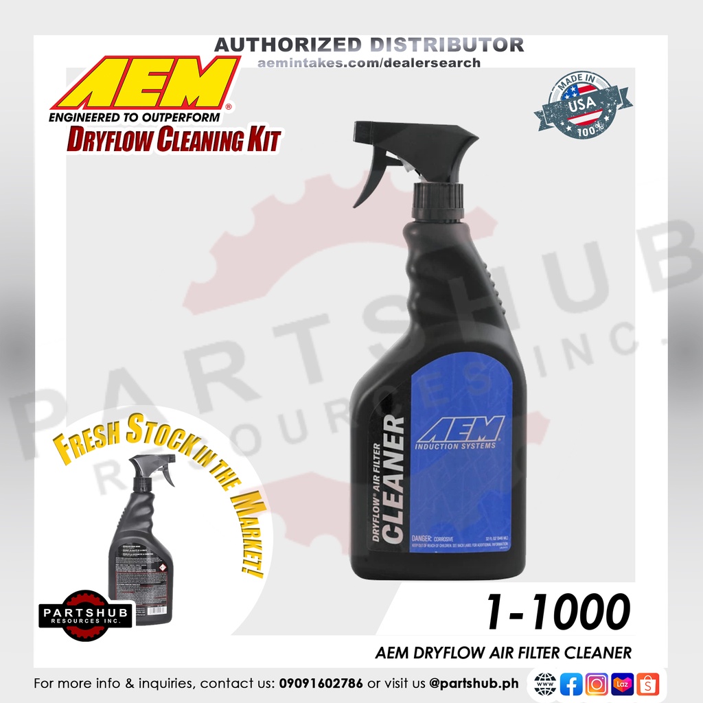 AEM CLEANING KIT 11000 DRYFLOW AIR FILTER CLEANER 32oz Shopee