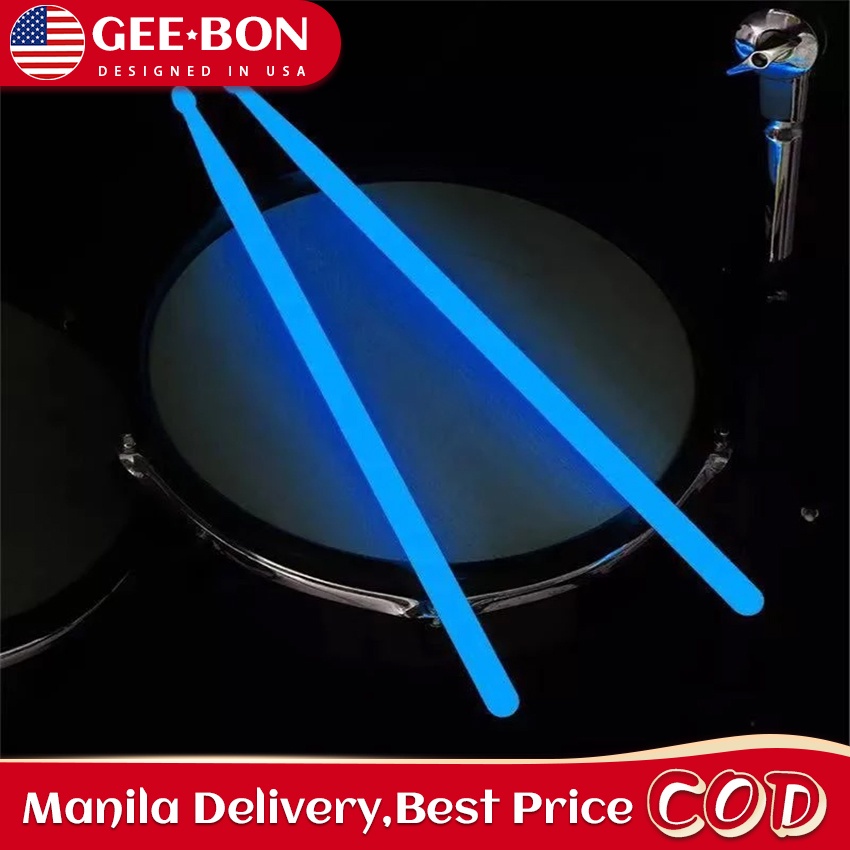 GEEBON 1pair Luminous Drum Stick 5A Drum Set Fluorescent Drumsticks