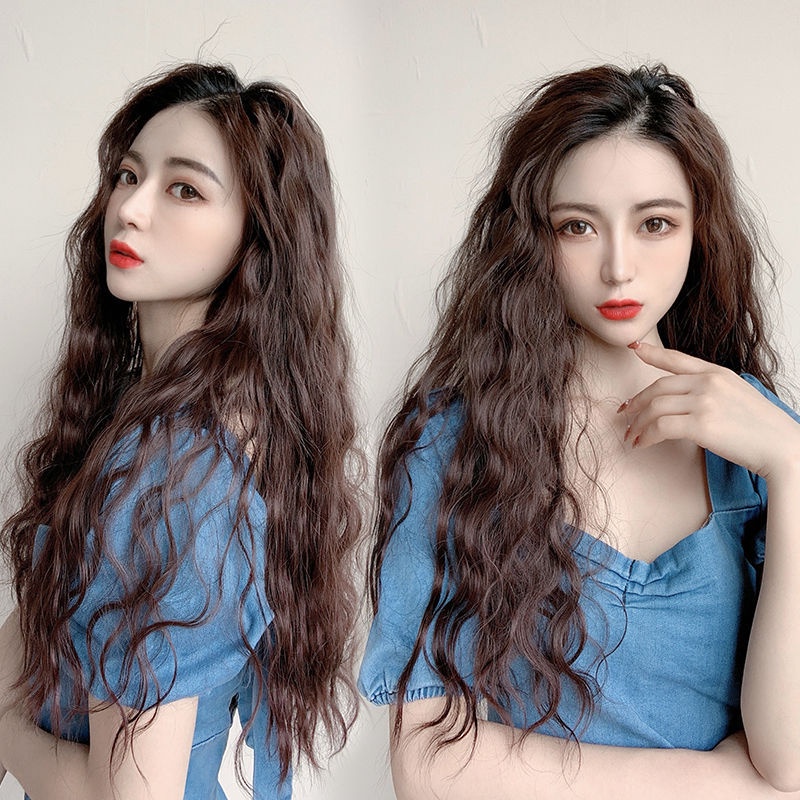 Wig Female Long Curly Hair U Shaped Big Wave Fluffy Corn Curler Long Hair One Piece Invisible 3061